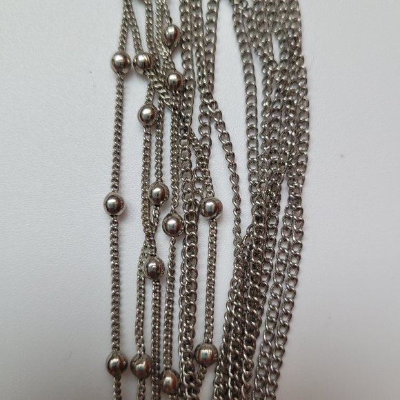 Multi-strand Silver Adjustable Necklace - Picture 2 of 3